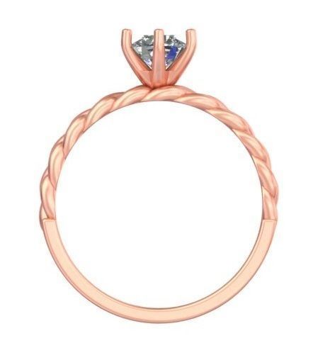 Double Color Unique Cuban Link Ring With Diamond A2 3D print model_3