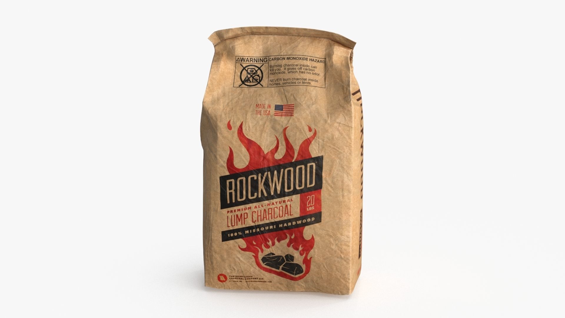Rockwood Charcoal Bag Low-poly 3D model_2
