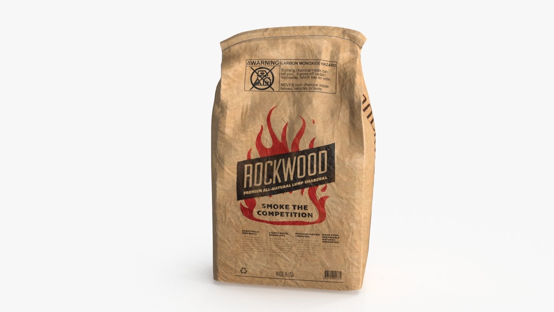 Rockwood Charcoal Bag Low-poly 3D model_7