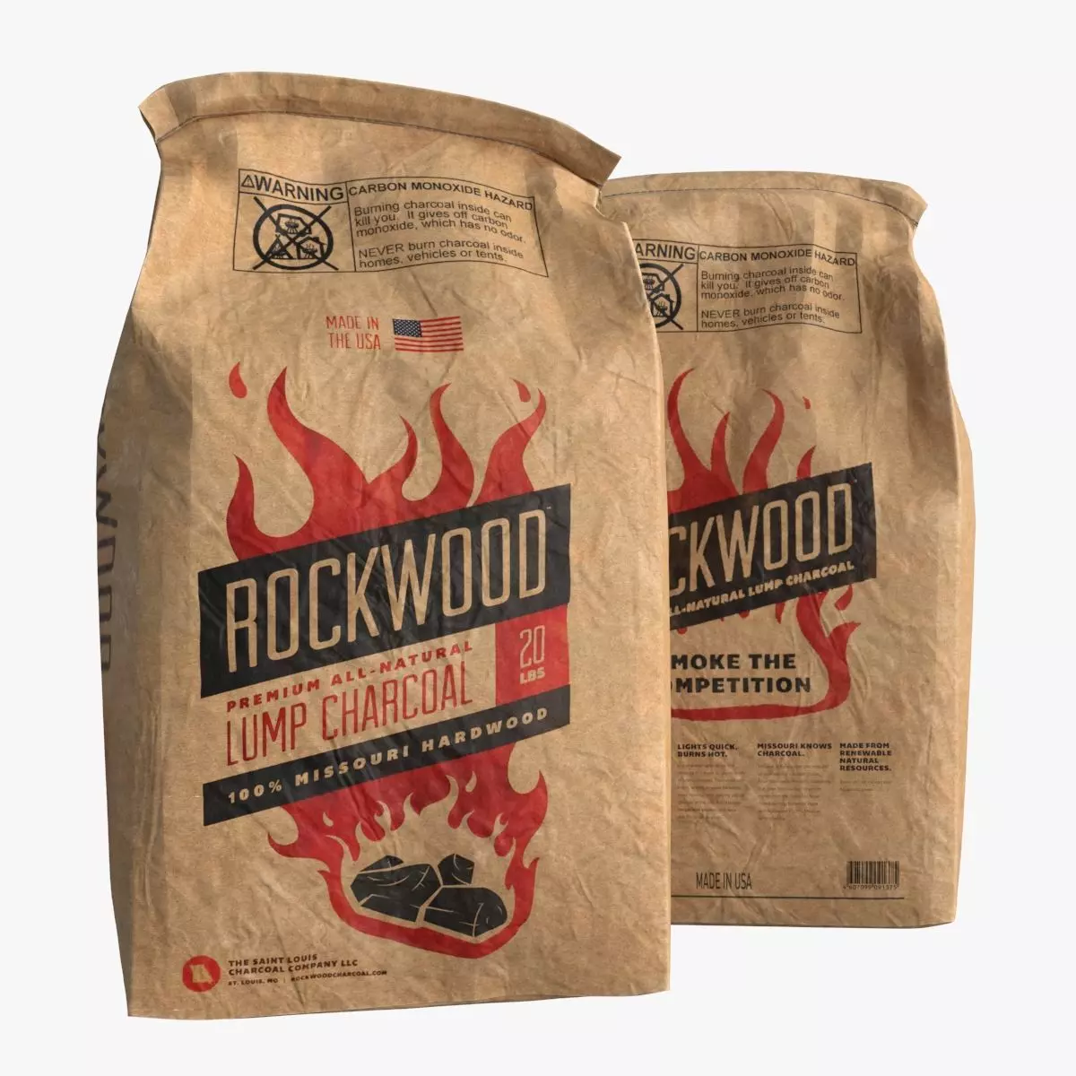 Rockwood Charcoal Bag Low-poly 3D model_0