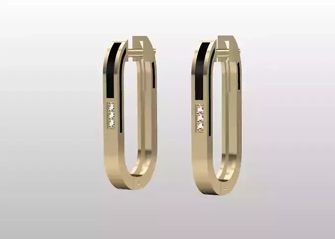 U earrings with diamond stones