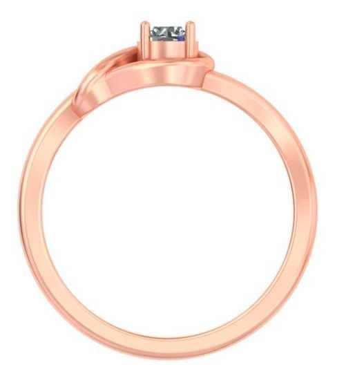 Lightweight Single Diamond Rose Gold Ring Collection A14 3D print model_2
