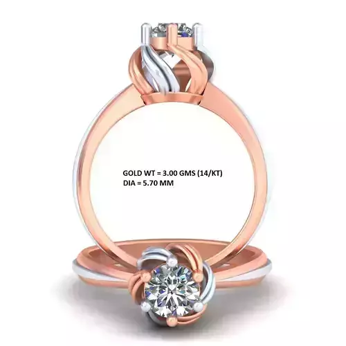 Twisting Rose Gold Ring A13