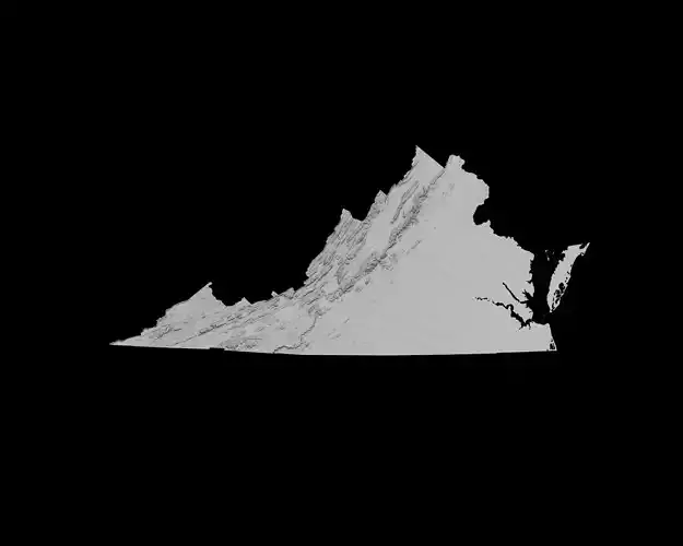 3D Topographical Map of Virginia