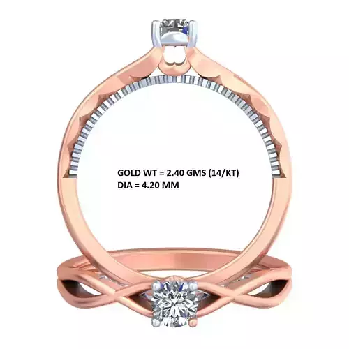 Twist And Zickey Diamond Unique Rose Gold Ring A11