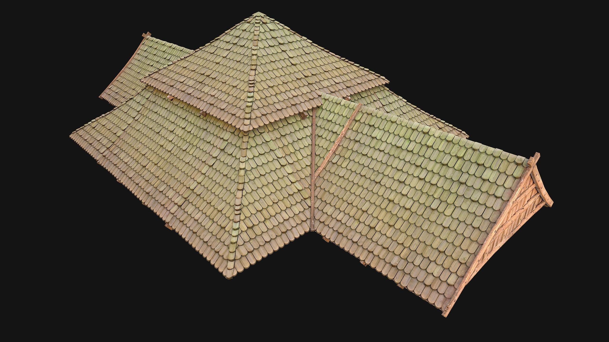Medieval Roof Tile Modular Low-poly 3D model_17