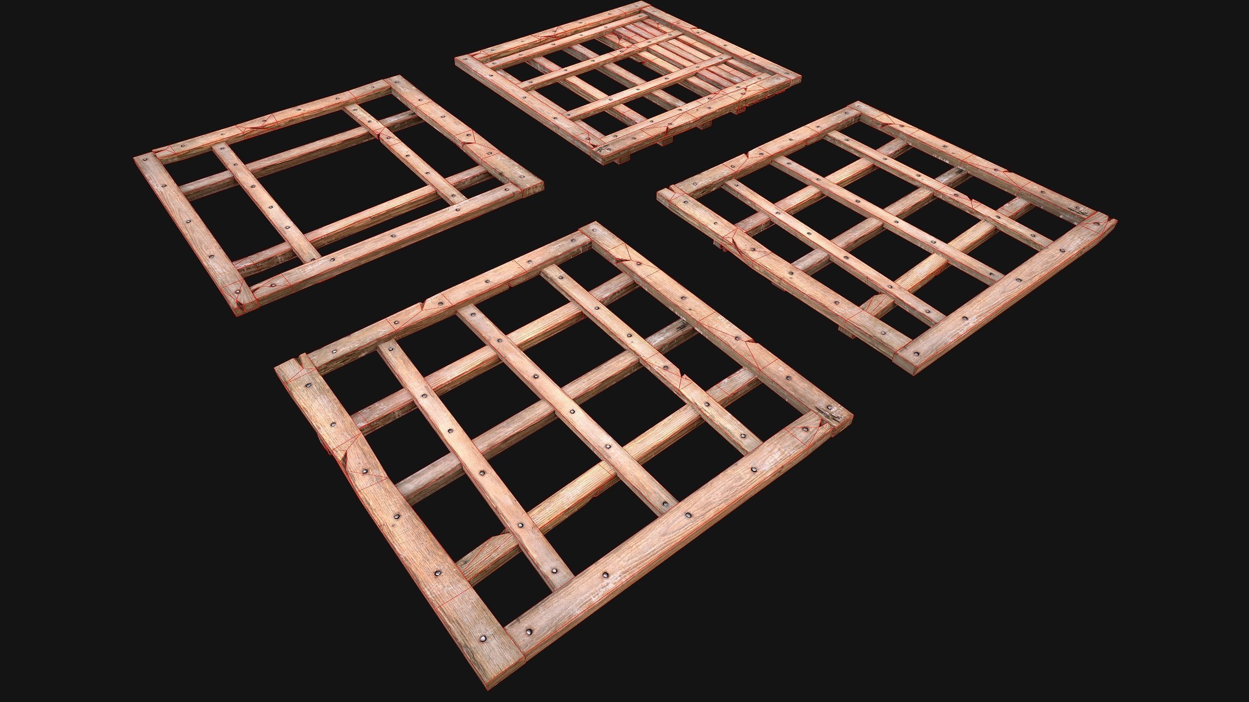 Medieval Roof Tile Modular Low-poly 3D model_33