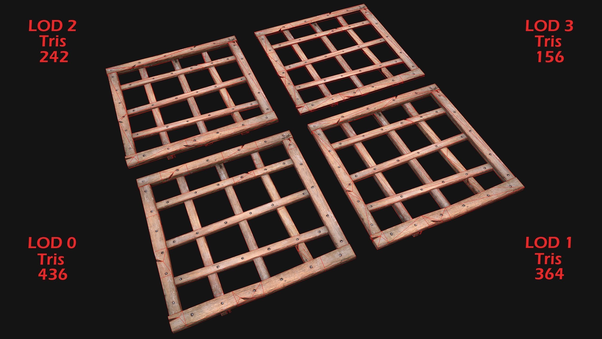 Medieval Roof Tile Modular Low-poly 3D model_21