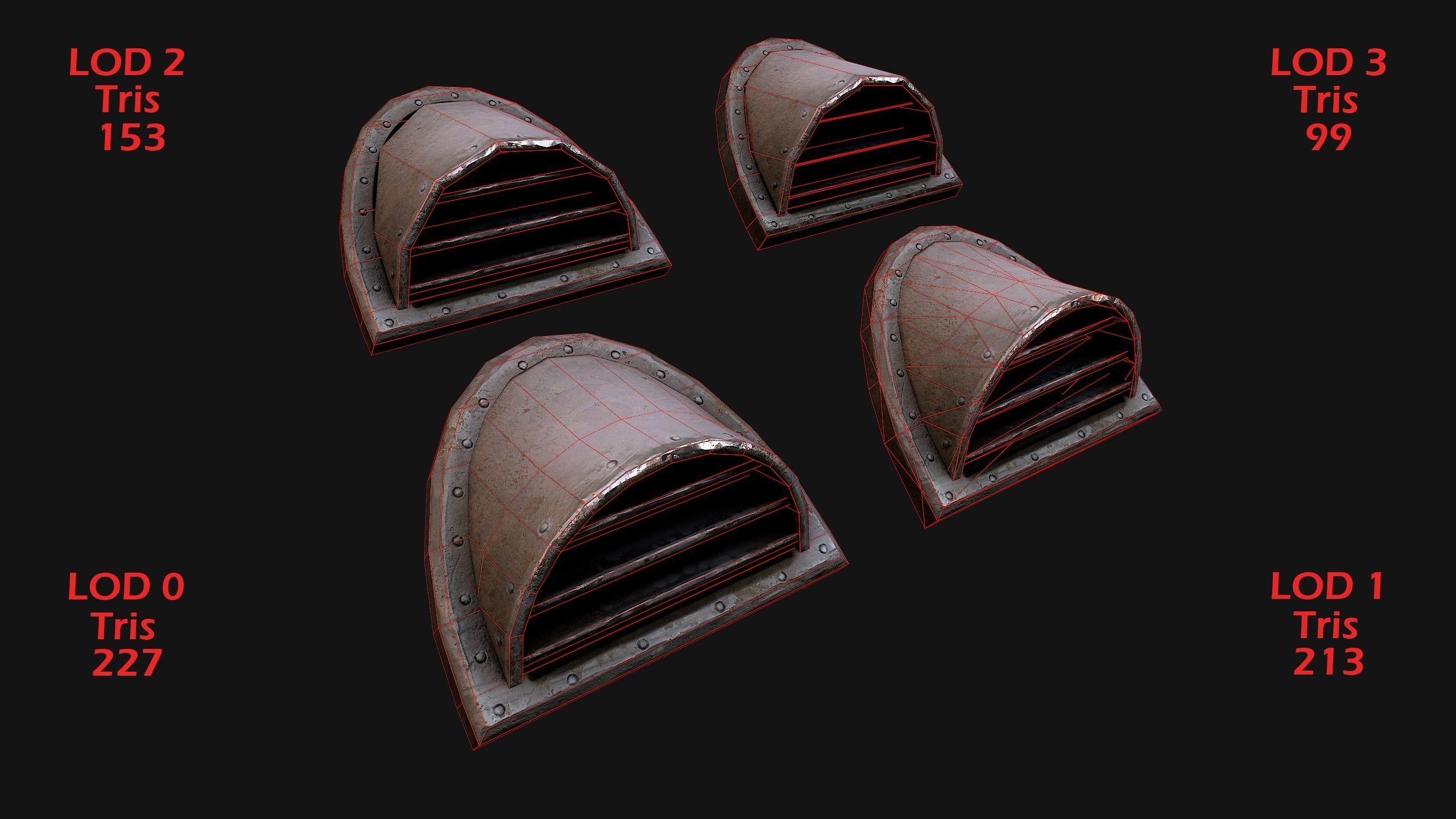 Medieval Roof Tile Modular Low-poly 3D model_5