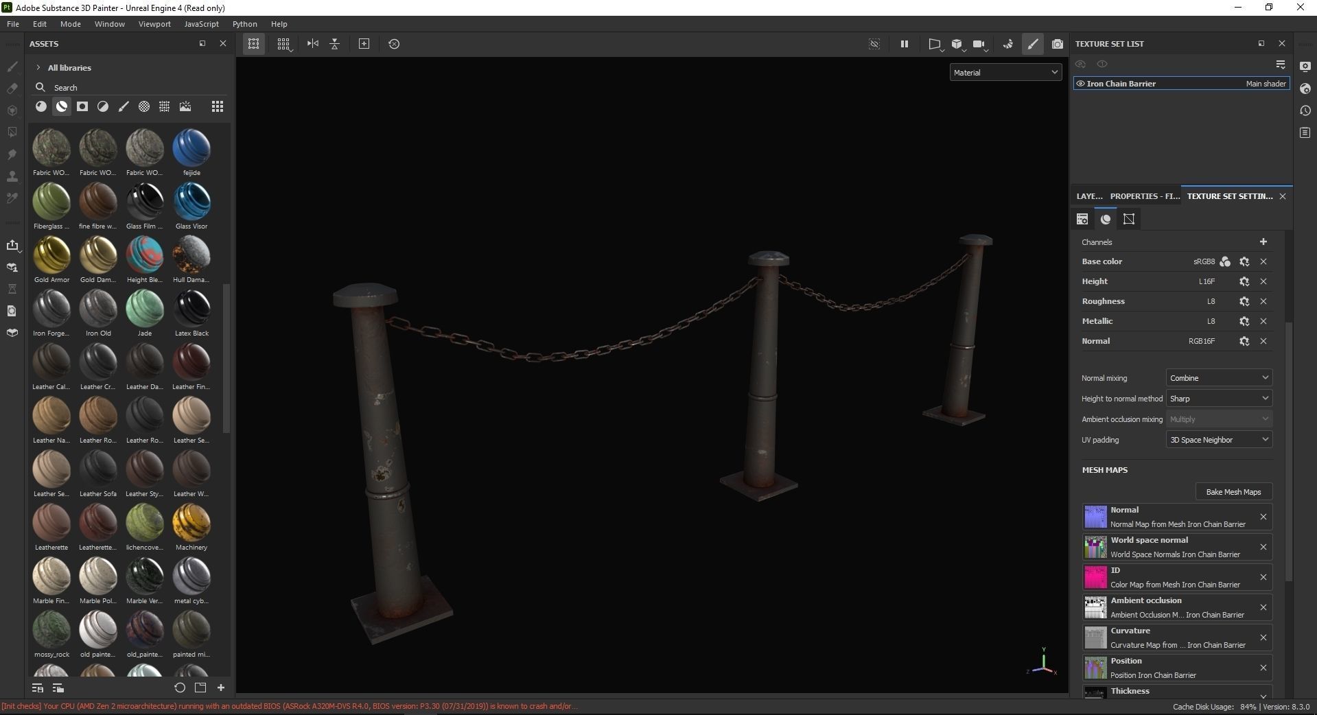 Iron Chain Barrier 3D Model Low-poly 3D model_7