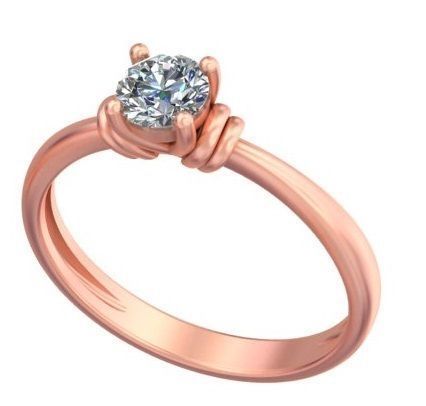 Knot Diamond Ring A10 3D print model_3