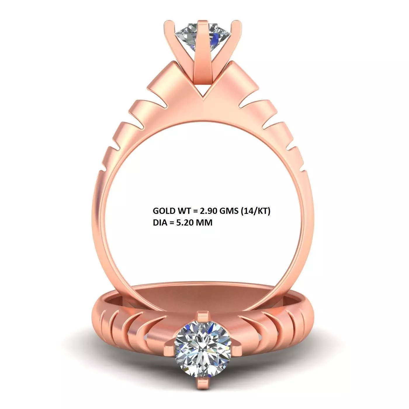 Great printable women rose gold ring A1 3D print model_0