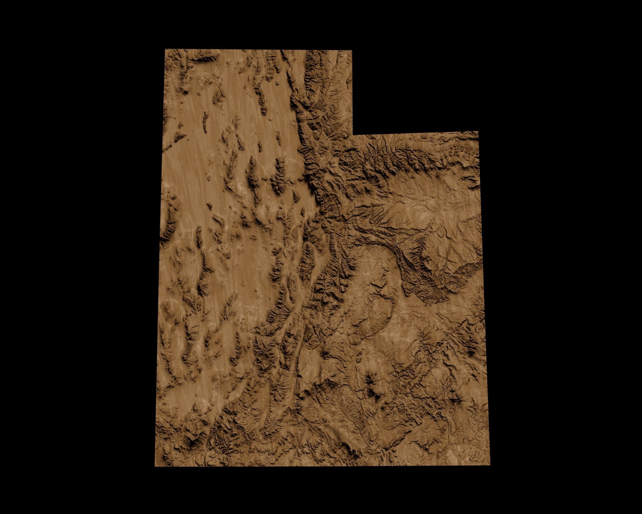 3D Topographical Map of Utah 3D print model_1