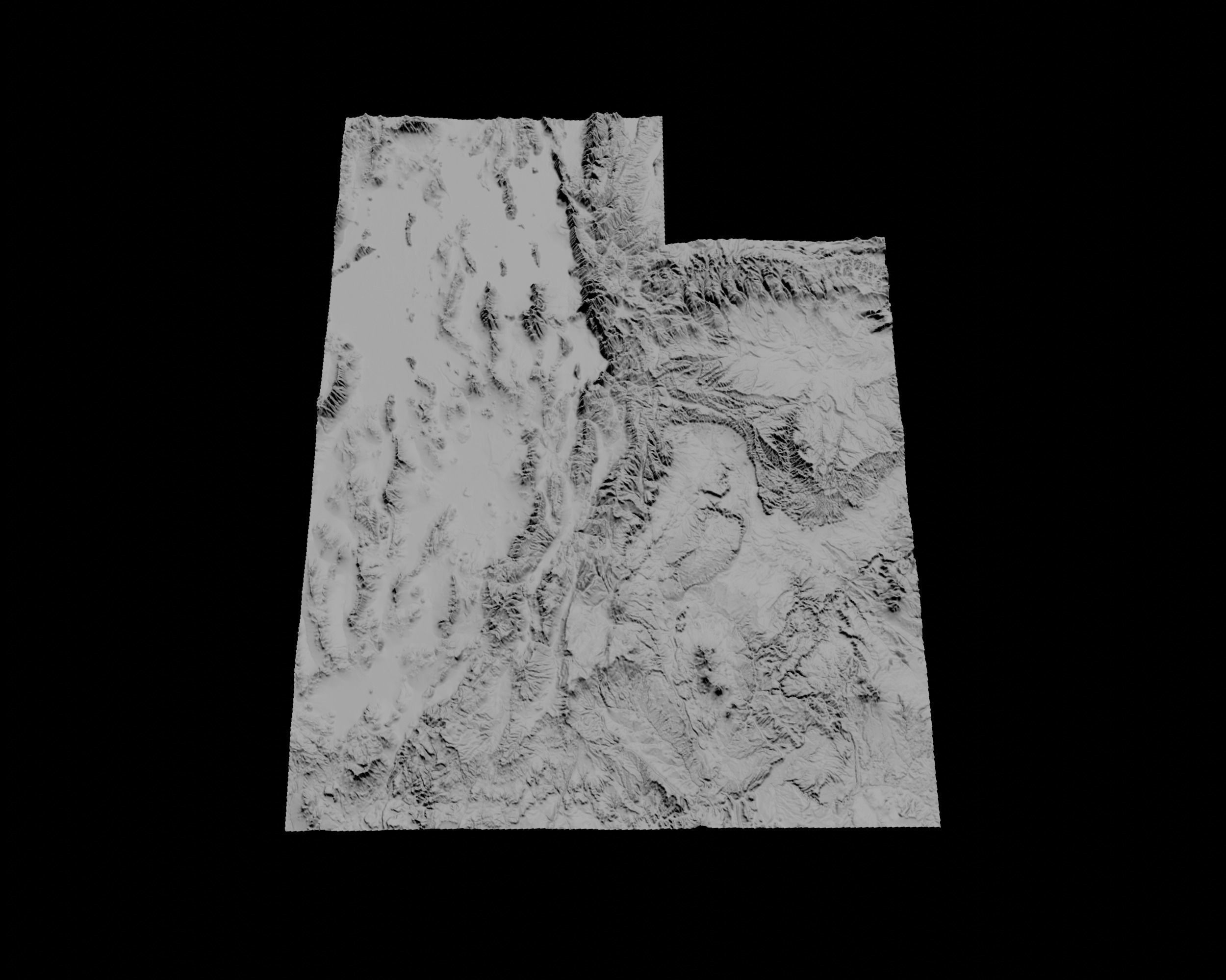 3D Topographical Map of Utah 3D print model_3