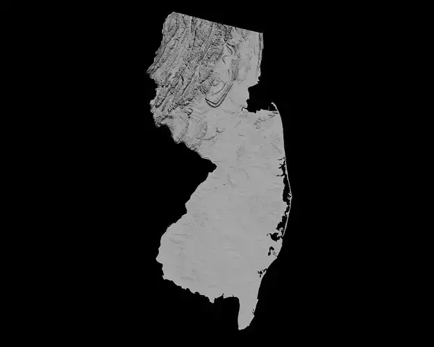 3D Topographical Map of New Jersey 3D print model