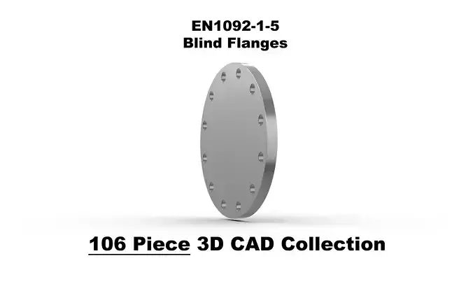 EN1092-1-5 Blind Flanges 3D model