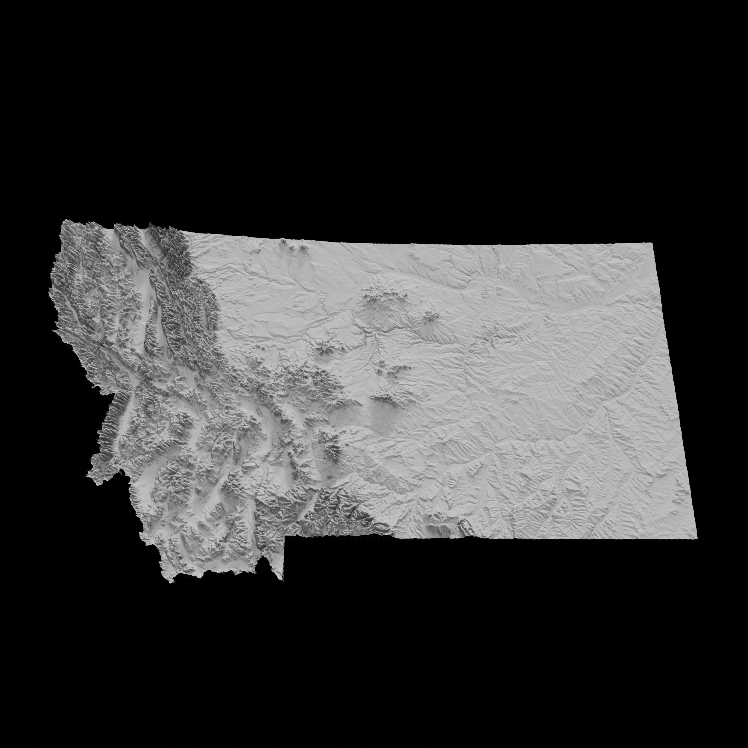 3D Topographical Map of Montana 3D print model_3