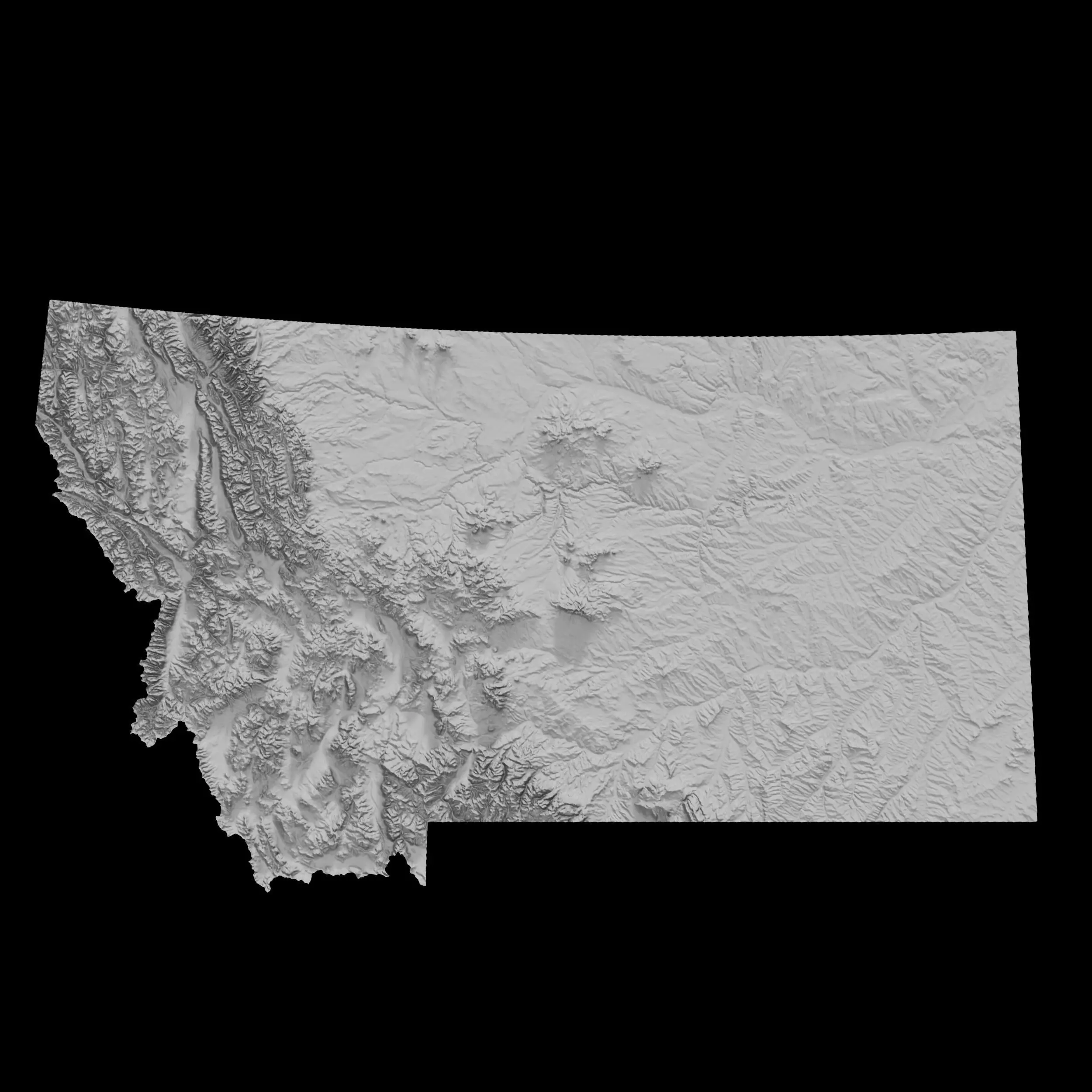 3D Topographical Map of Montana 3D print model_0