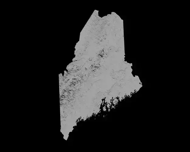 3D Topographical Map of Maine