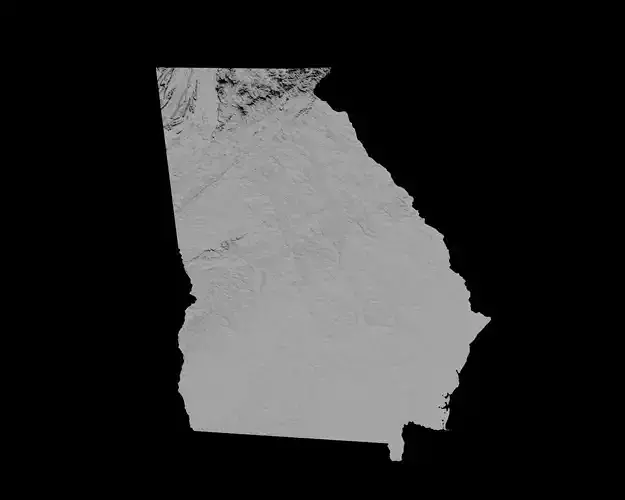 3D Topographical Map of Georgia 3D print model