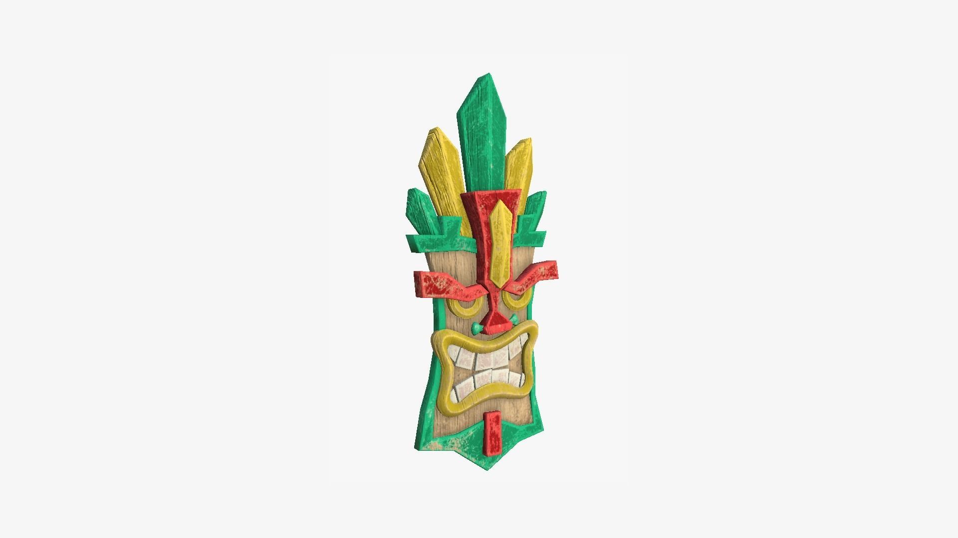 Tribal Mask D01 Colored - Costume Character Design Low-poly 3D model_1