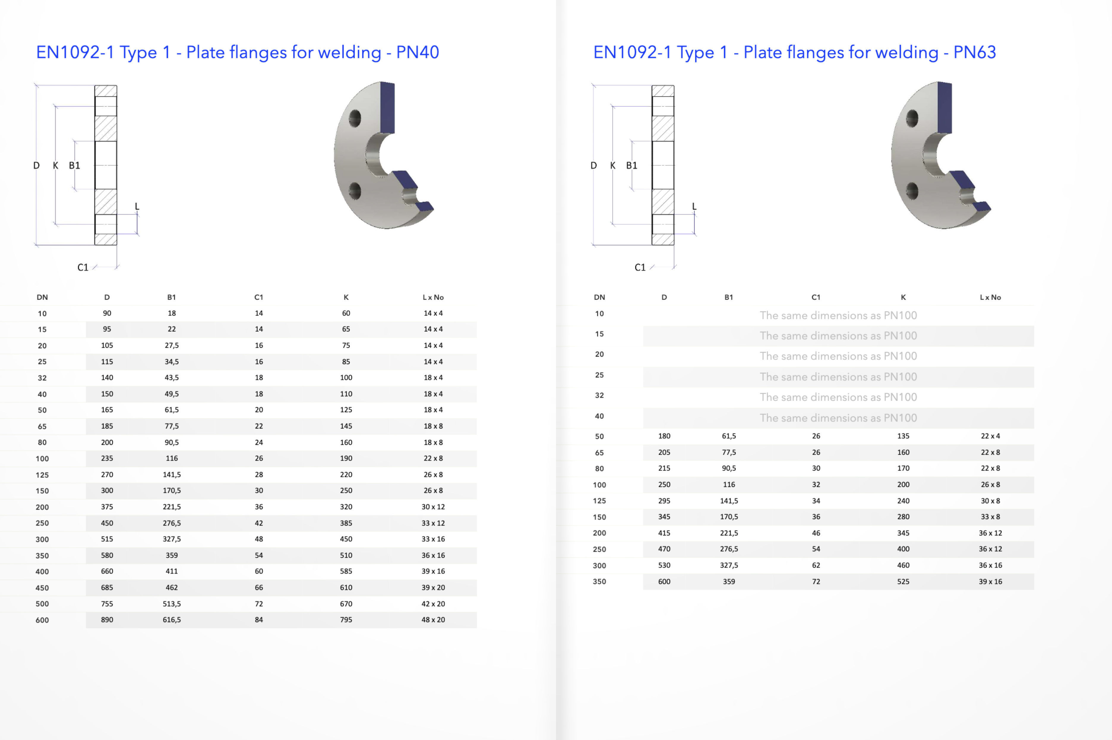EN1092-1 Type 1 Plate Flanges for Welding 3D model_7