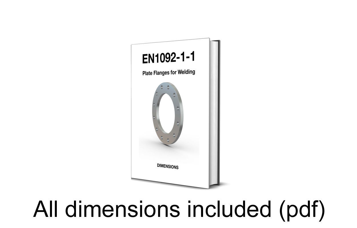 EN1092-1 Type 1 Plate Flanges for Welding 3D model_4