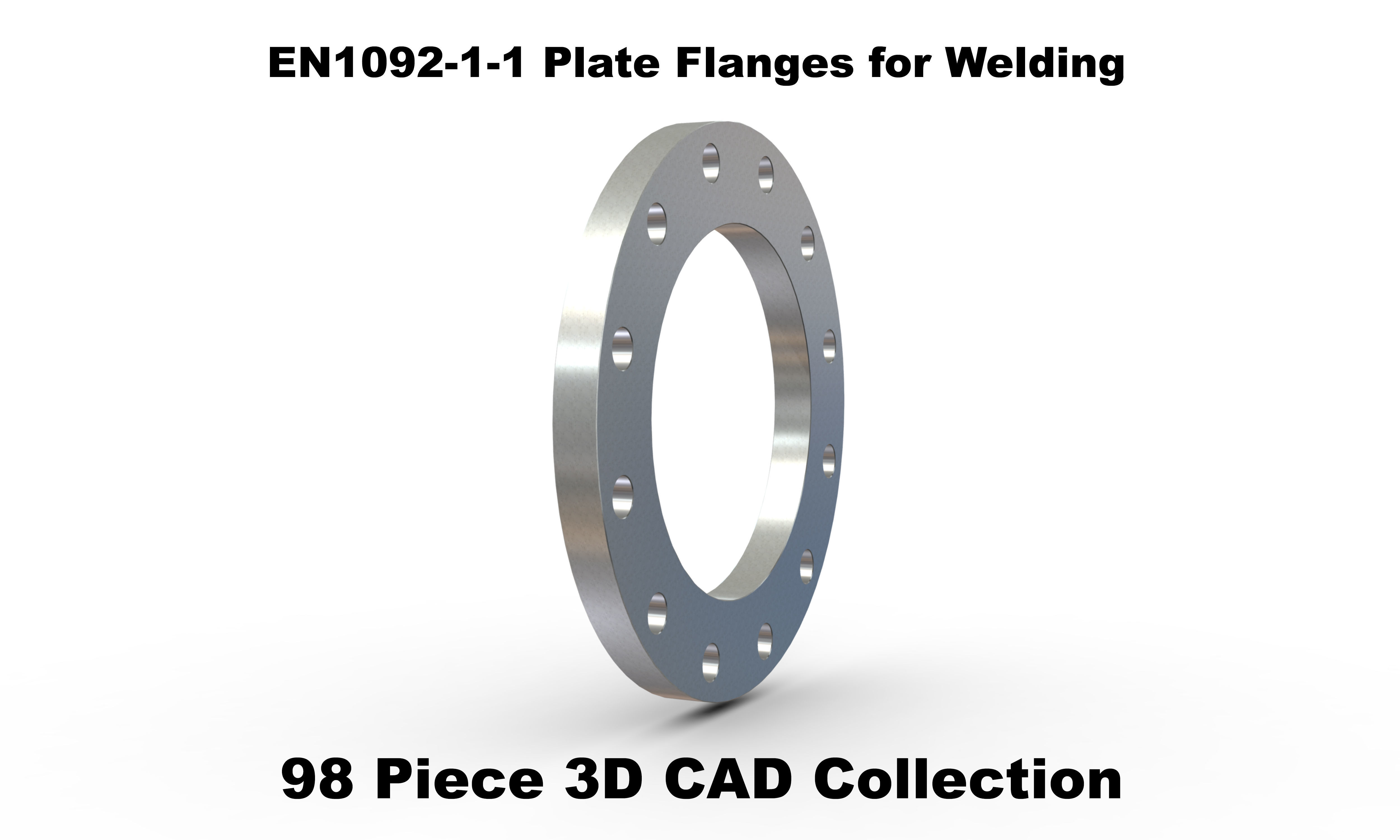 EN1092-1 Type 1 Plate Flanges for Welding 3D model_2