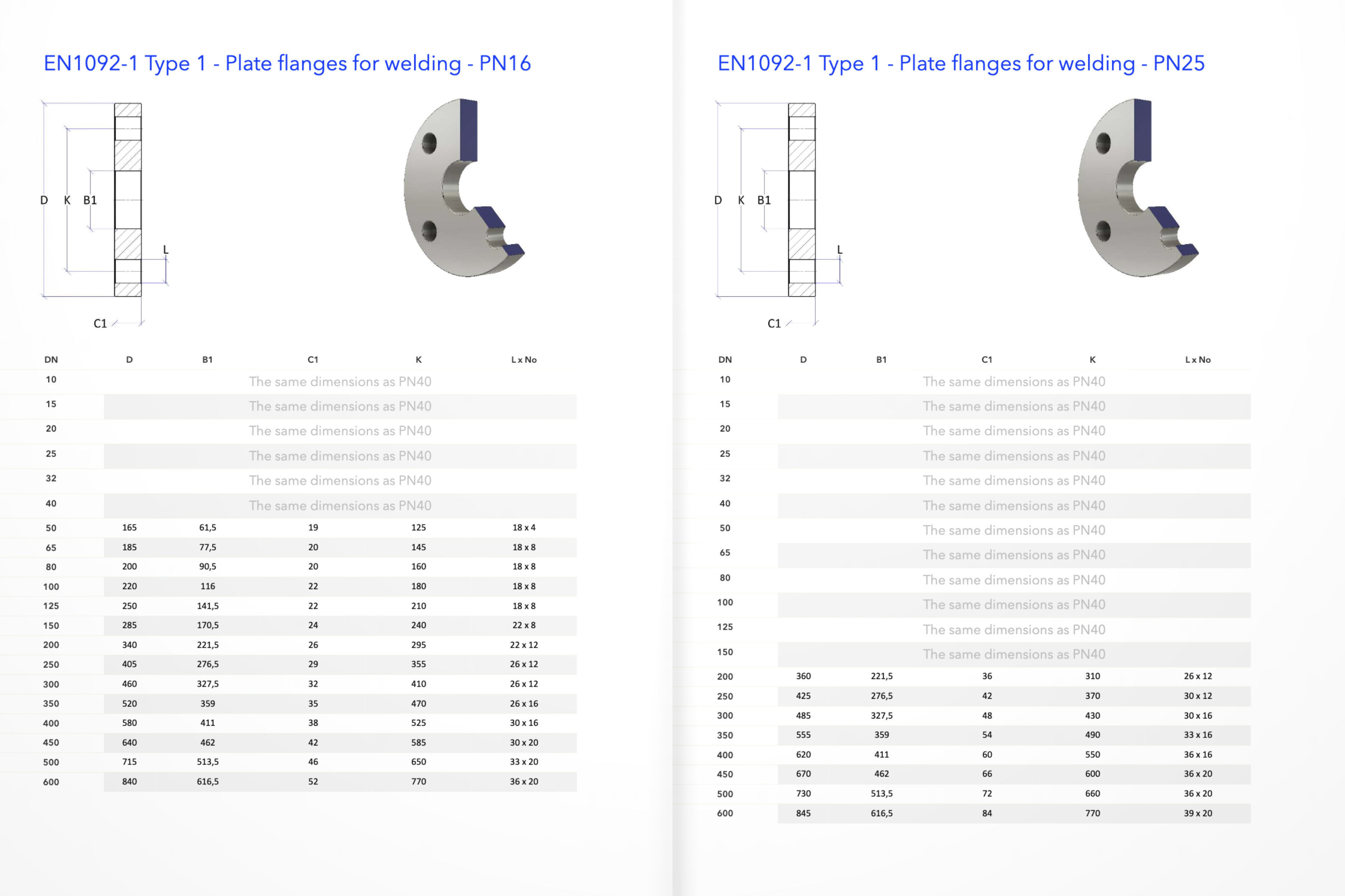 EN1092-1 Type 1 Plate Flanges for Welding 3D model_6
