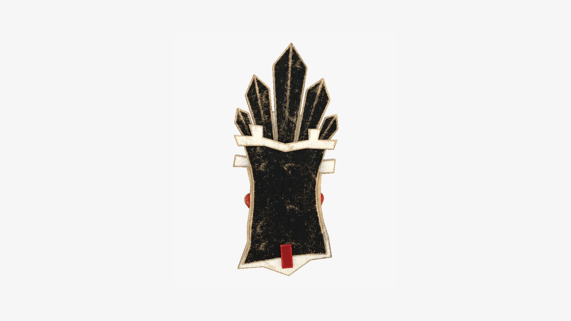 Tribal Mask D03 Black Red - Costume Character Design Low-poly 3D model_2