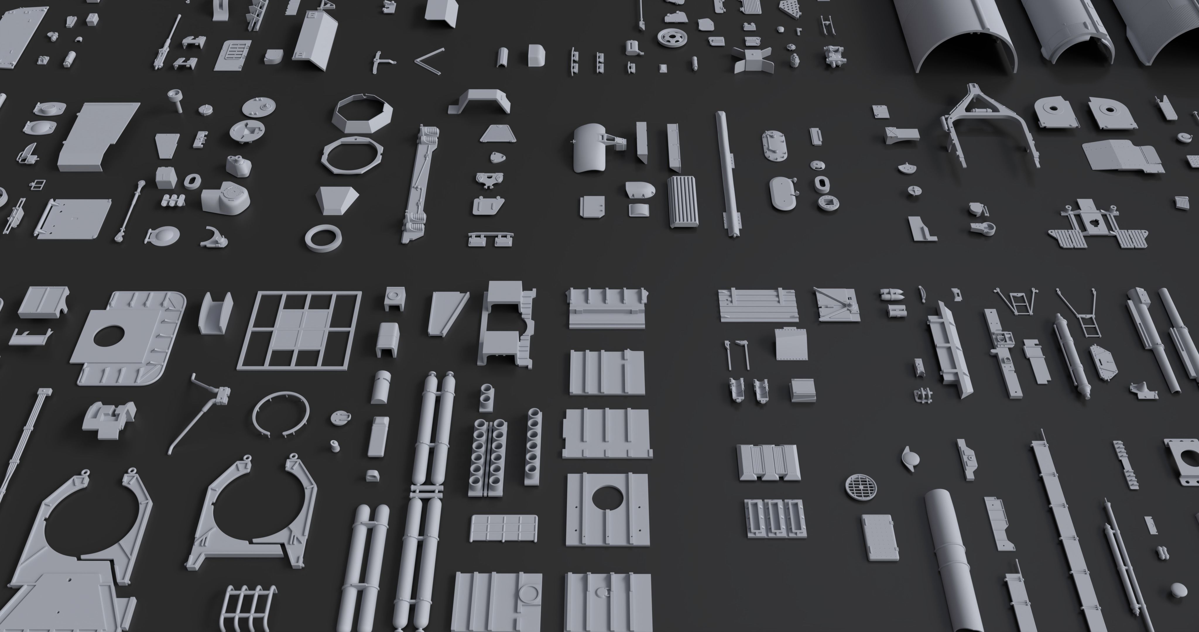 Kitbash Kit - 400 Original Star Wars Parts 3D model_3