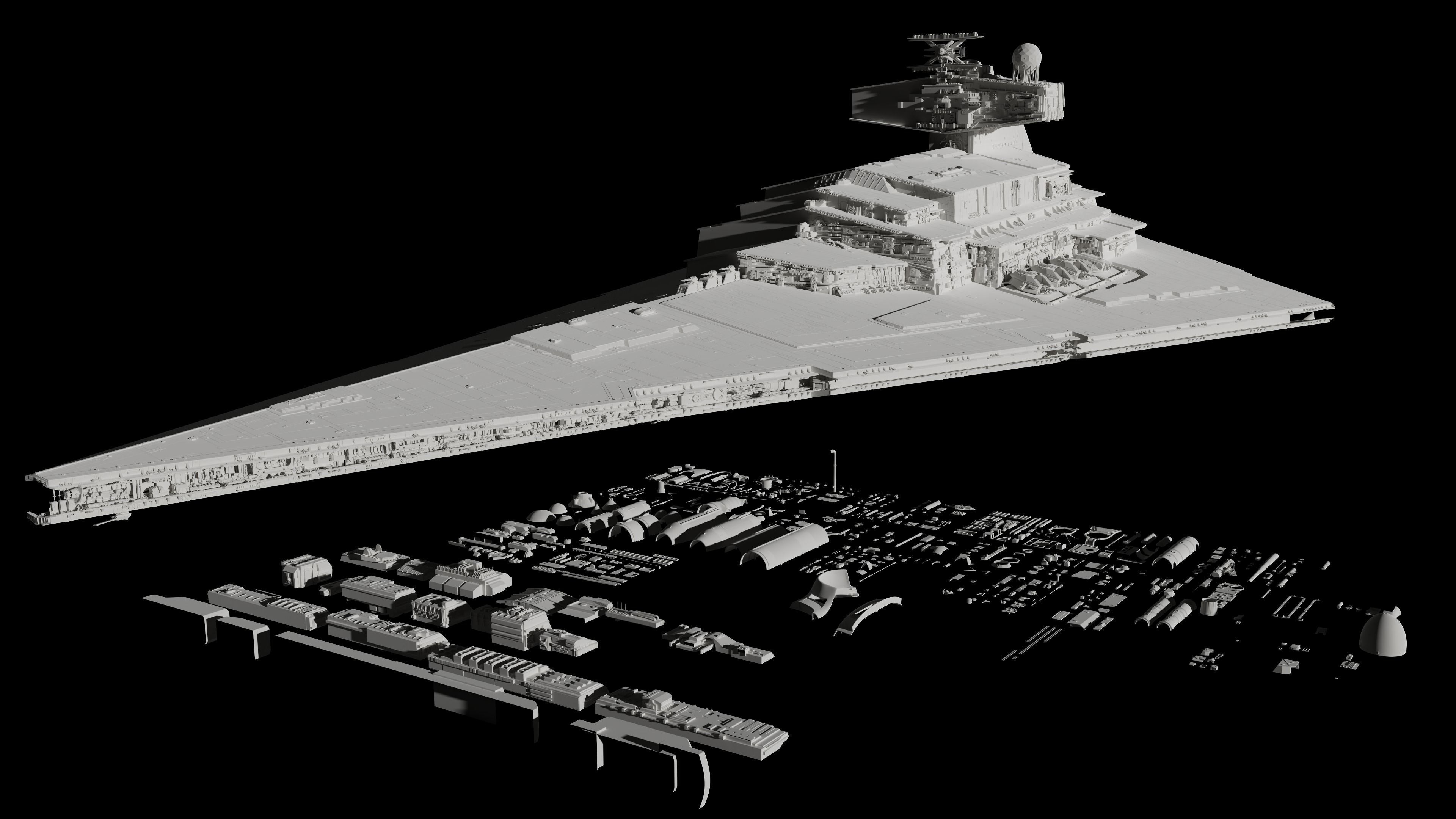 Kitbash Kit - 400 Original Star Wars Parts 3D model_14