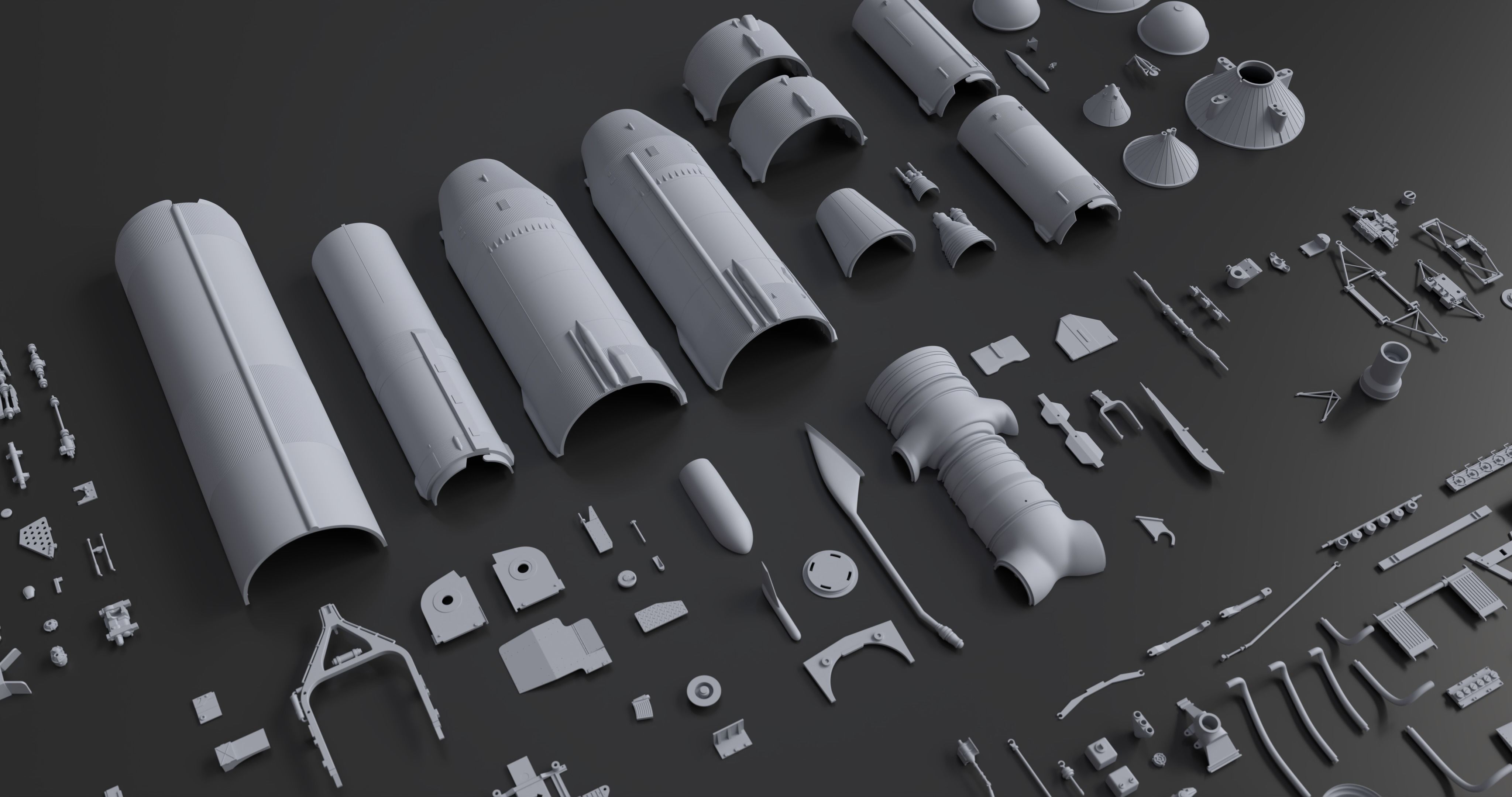 Kitbash Kit - 400 Original Star Wars Parts 3D model_6