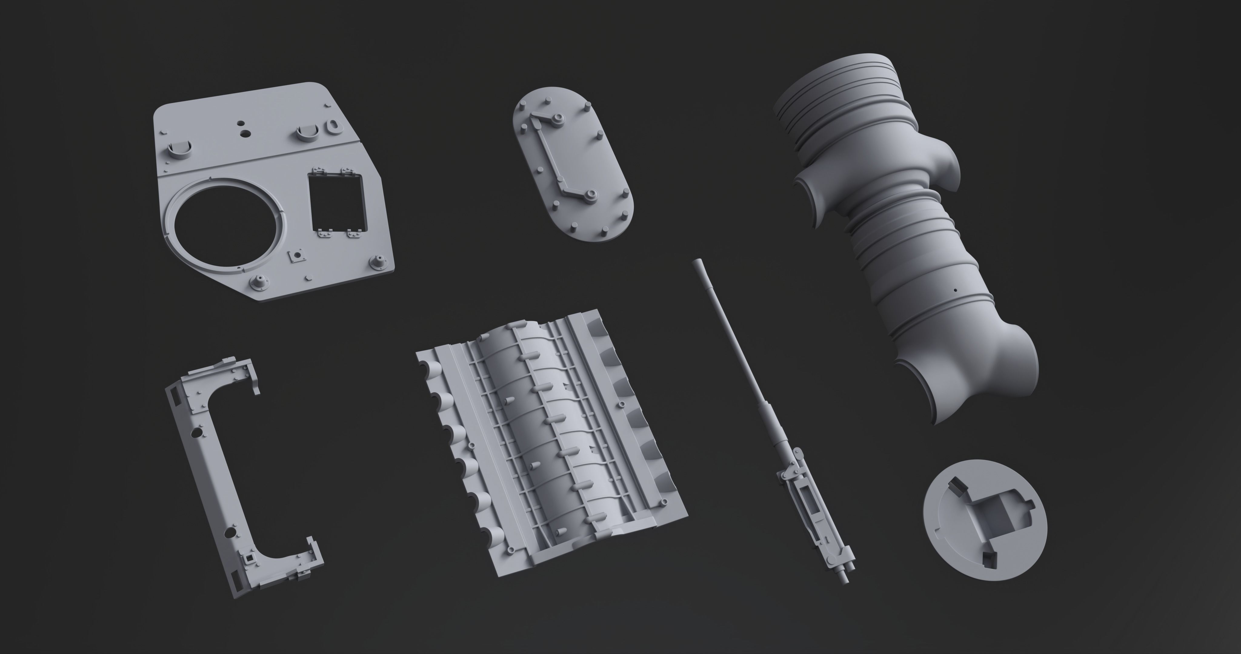 Kitbash Kit - 400 Original Star Wars Parts 3D model_7