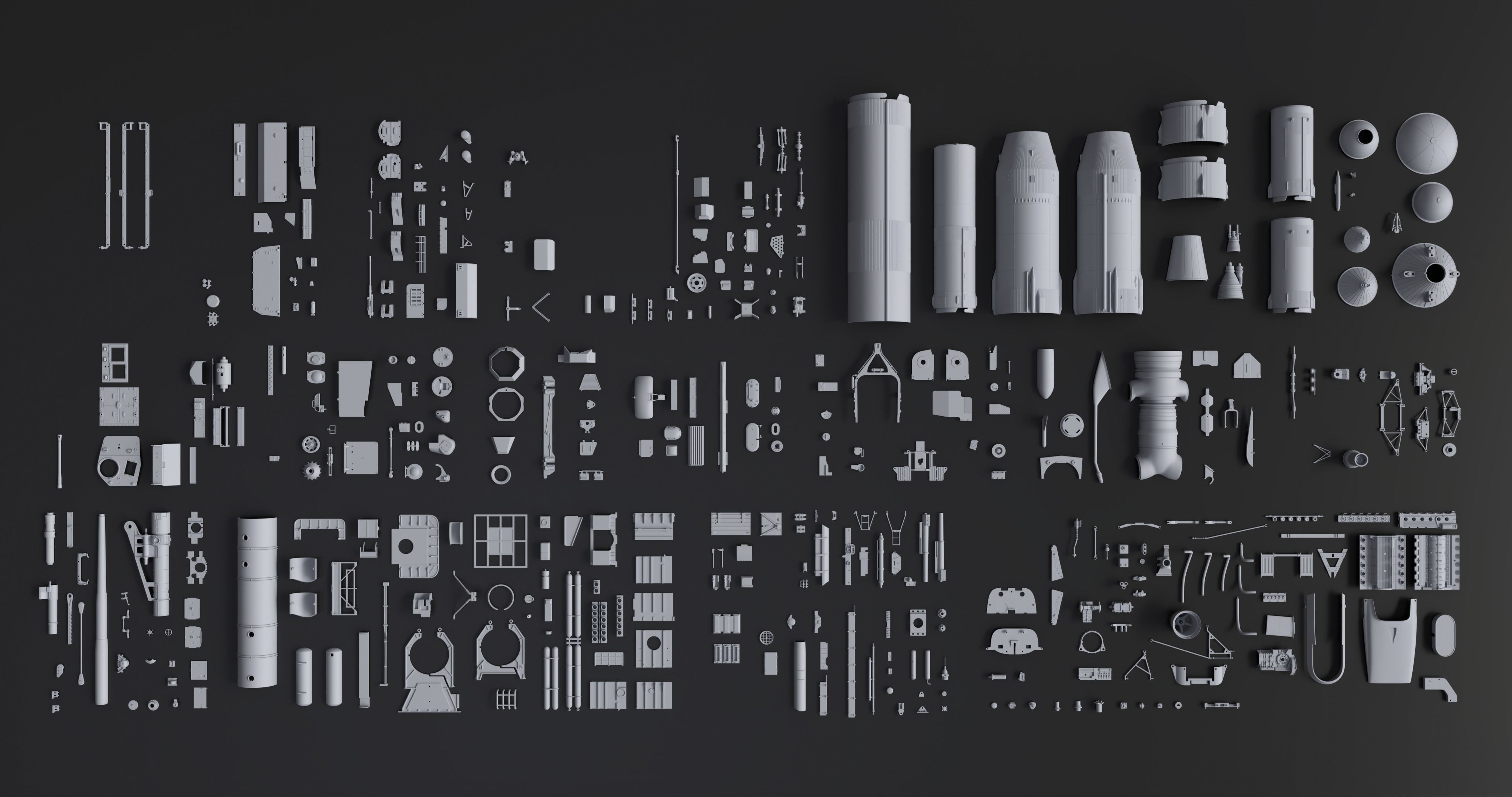 Kitbash Kit - 400 Original Star Wars Parts 3D model_1