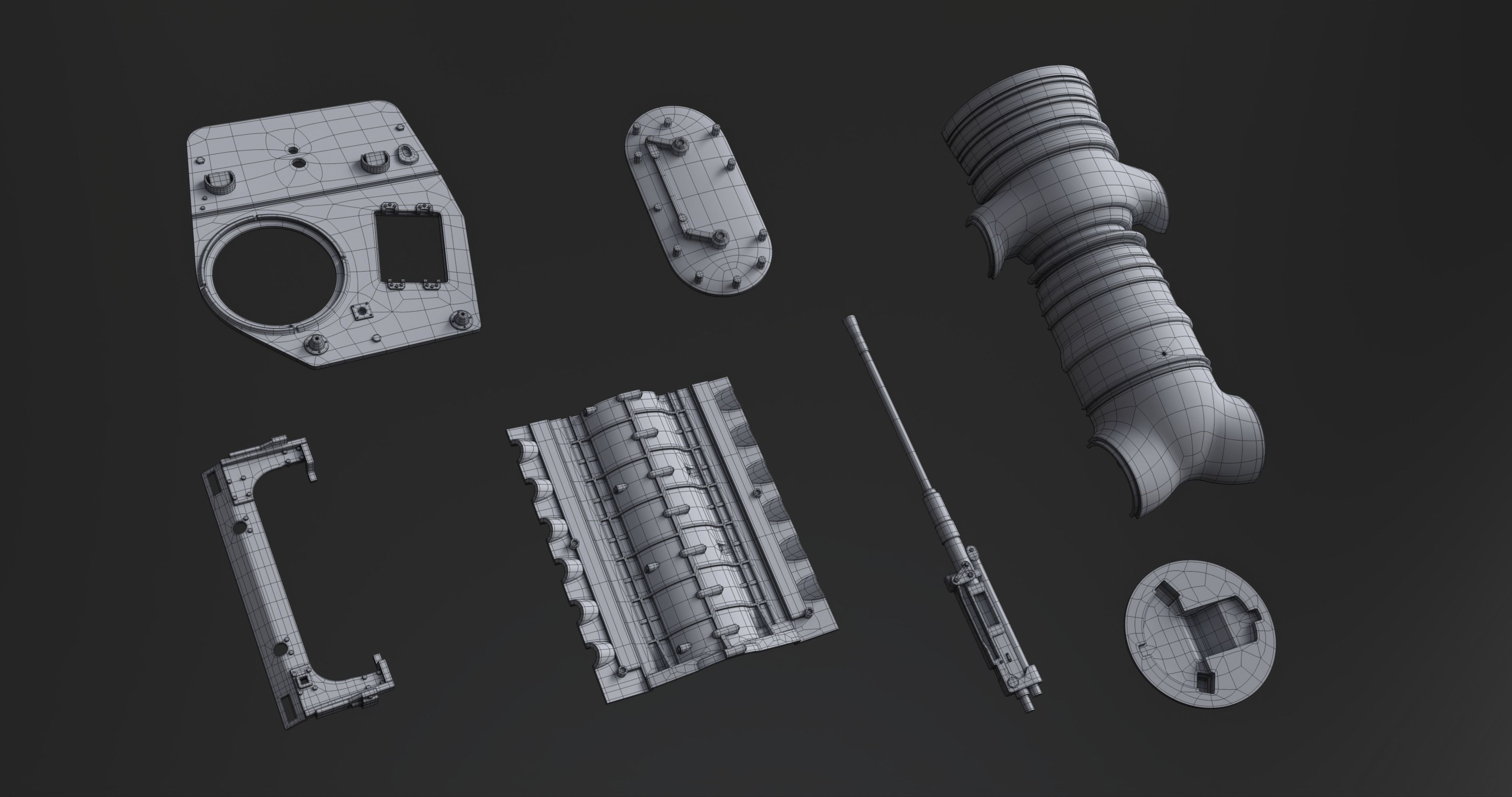 Kitbash Kit - 400 Original Star Wars Parts 3D model_8