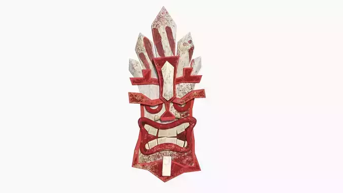 Tribal Mask D05 White Bloody - Costume Character Design Low-poly 3D model