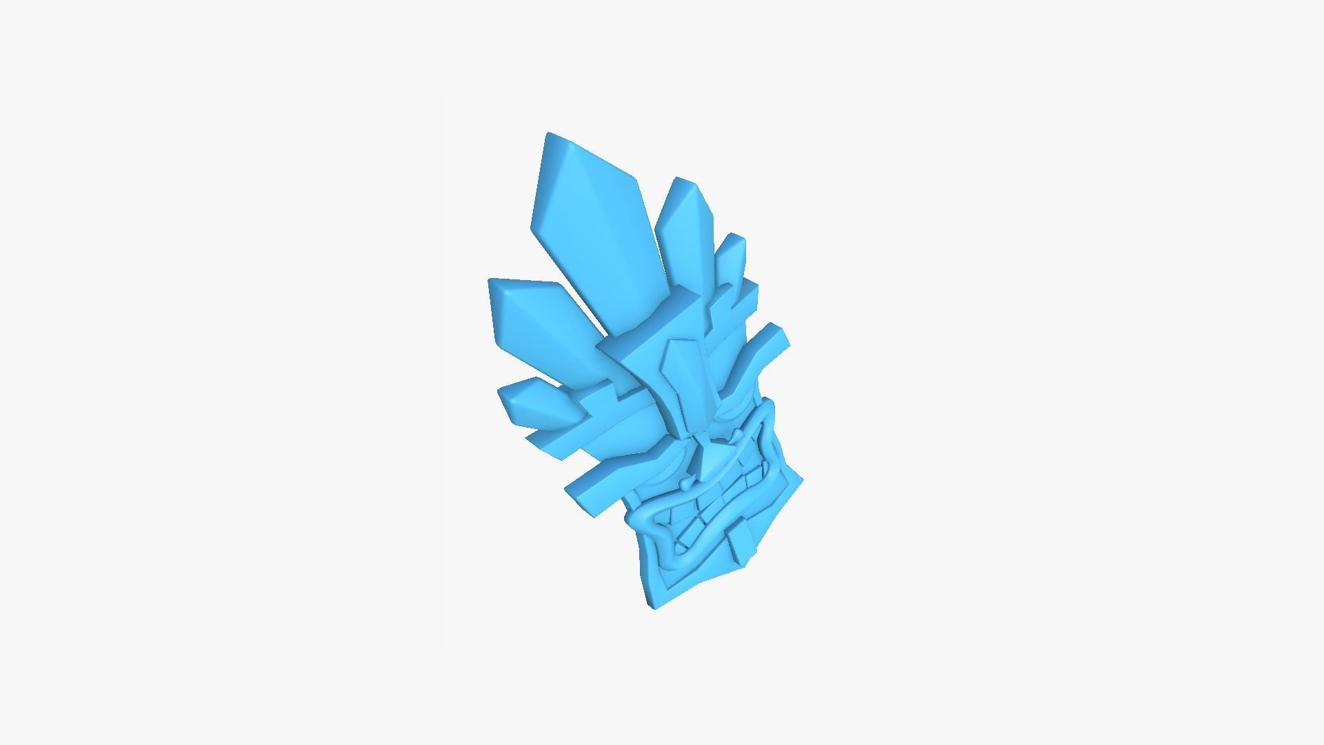 Tribal Mask D06 Full Wood - Costume Character Design Low-poly 3D model_11