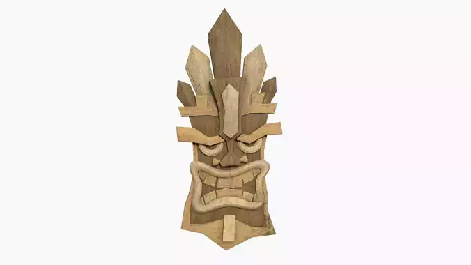 Tribal Mask D06 Full Wood - Costume Character Design Low-poly 3D model