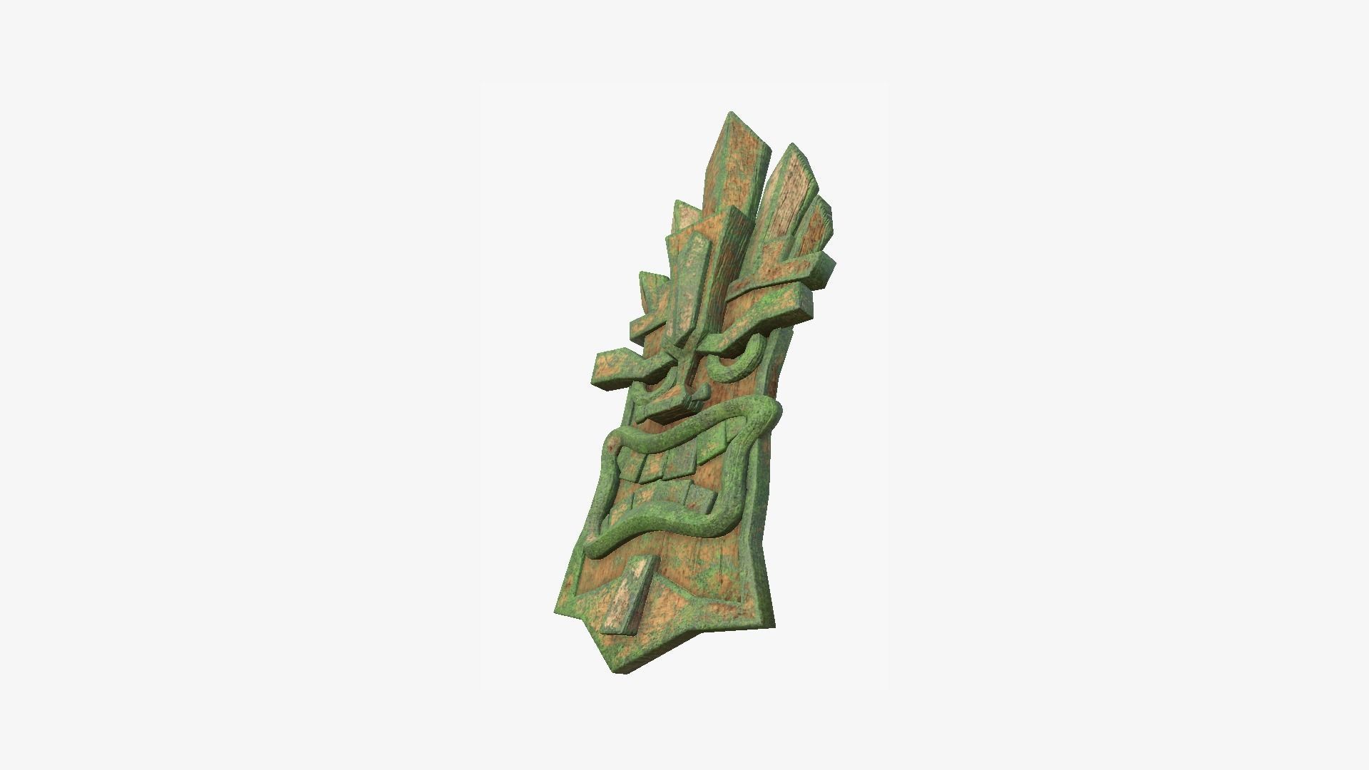 Tribal Mask D07 Wood Mud - Costume Character Design Low-poly 3D model_4