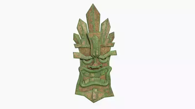 Tribal Mask D07 Wood Mud - Costume Character Design Low-poly 3D model