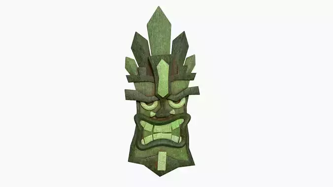 Tribal Mask D08 Full Mud - Costume Character Design Low-poly 3D model