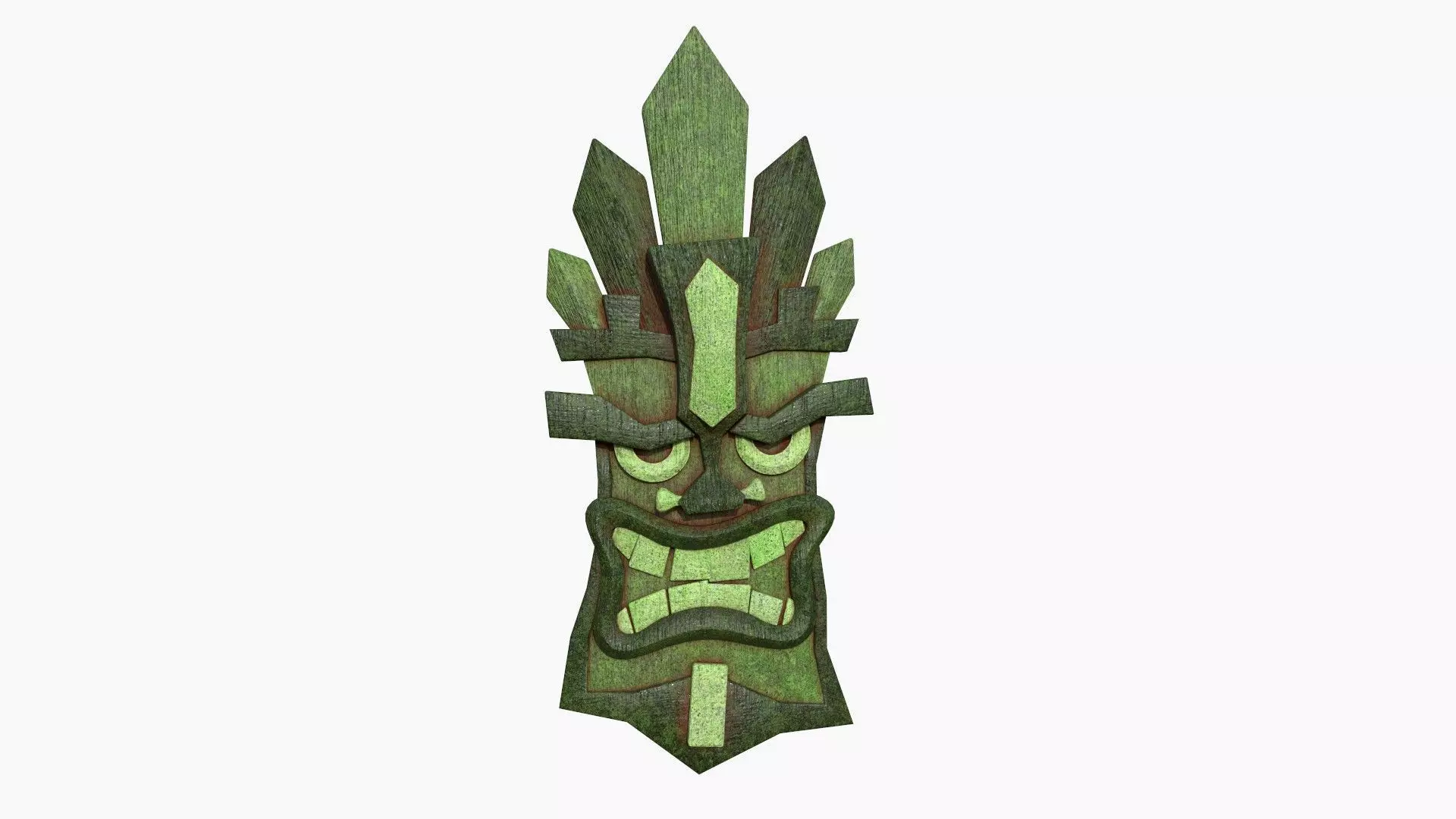 Tribal Mask D08 Full Mud - Costume Character Design Low-poly 3D model_0