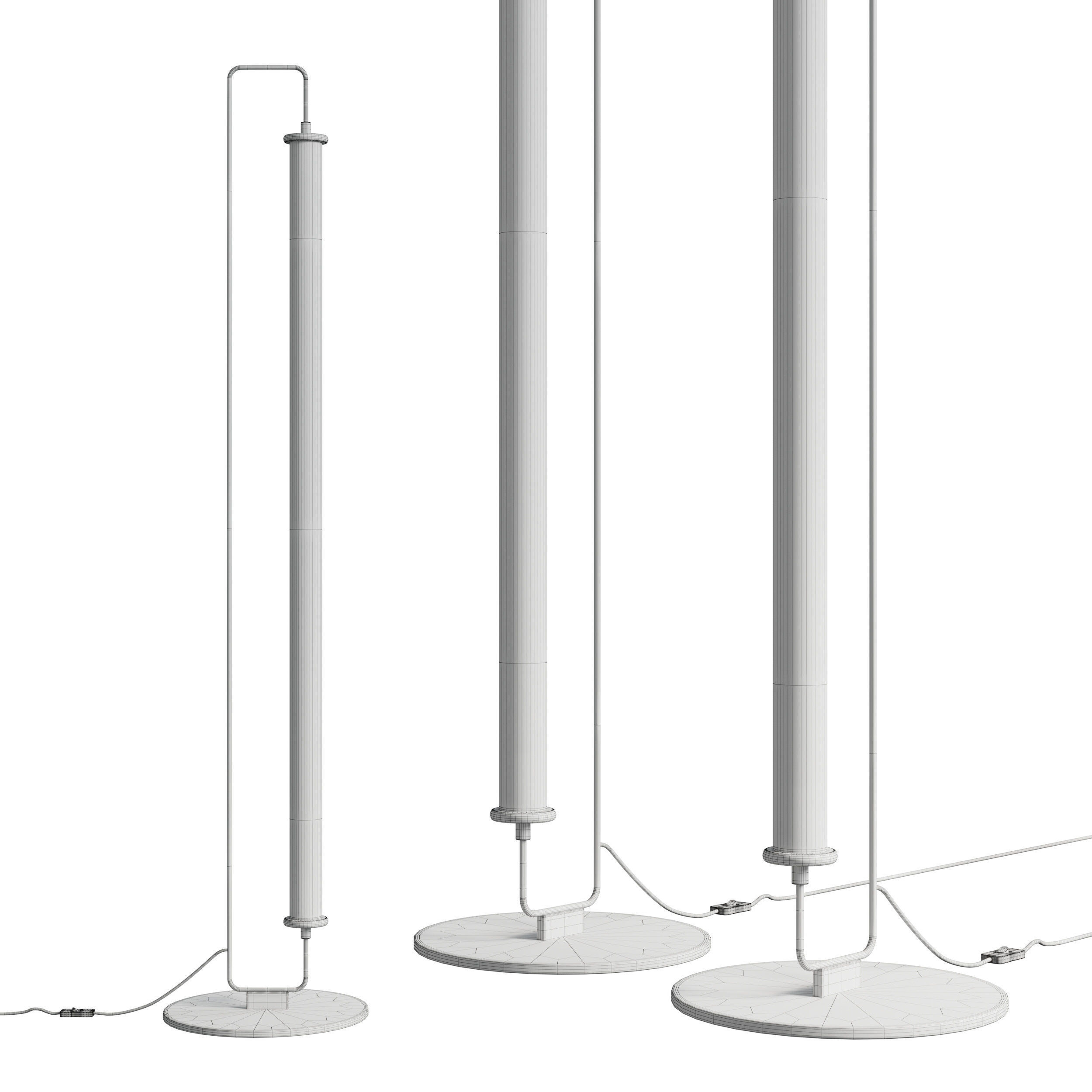 linear metal led floor lamp Low-poly 3D model_2