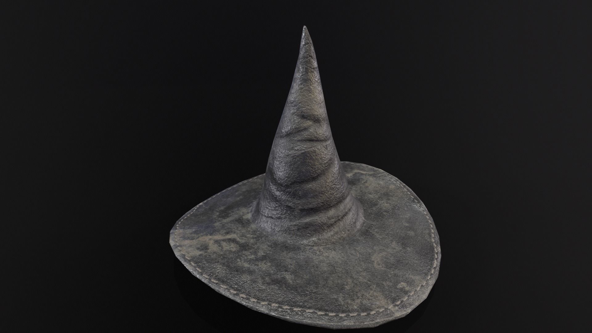Halloween Witch Hat Decoration Low-poly 3D model_4