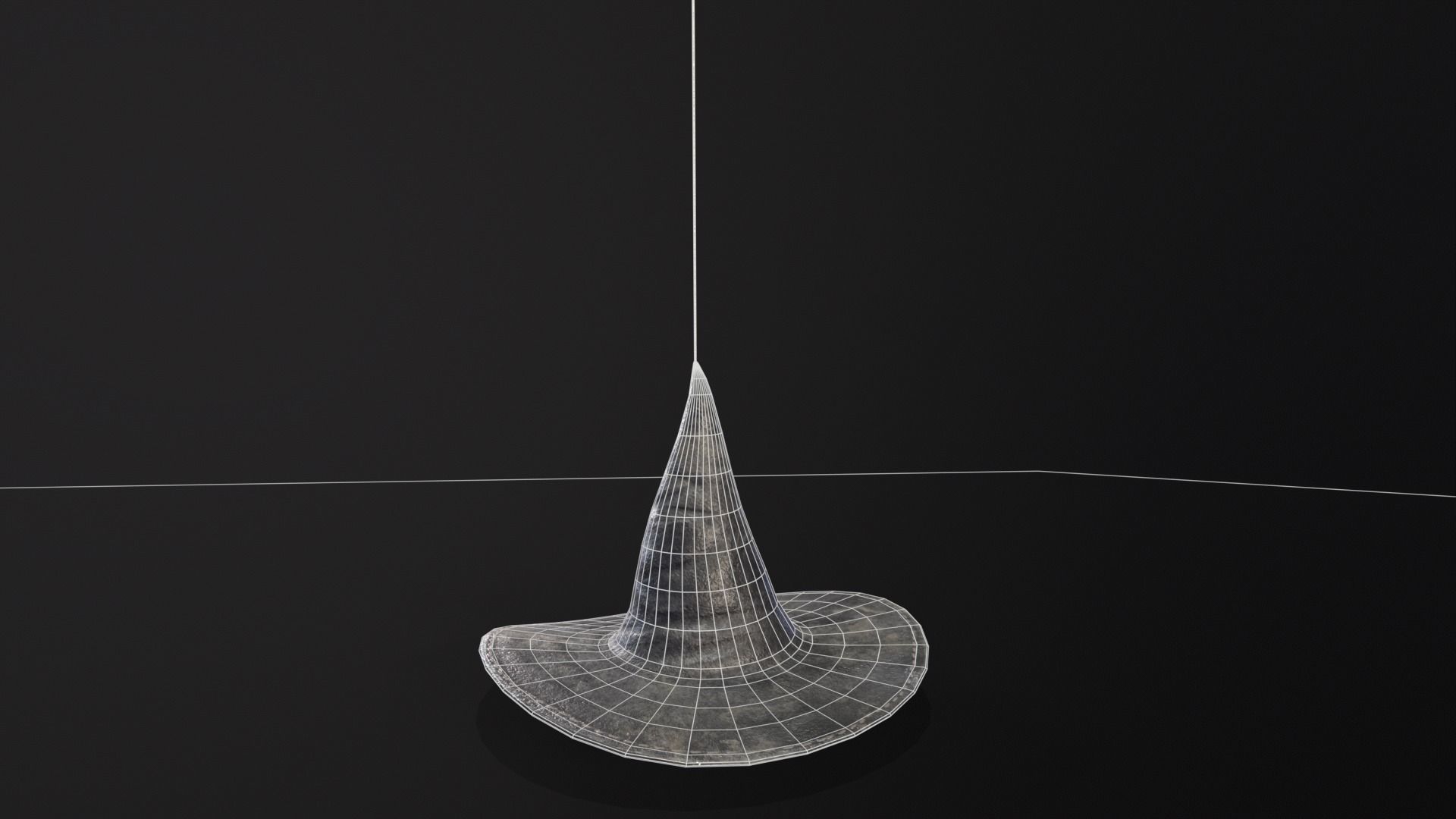 Halloween Witch Hat Decoration Low-poly 3D model_21