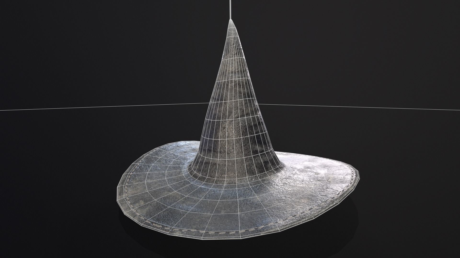 Halloween Witch Hat Decoration Low-poly 3D model_9