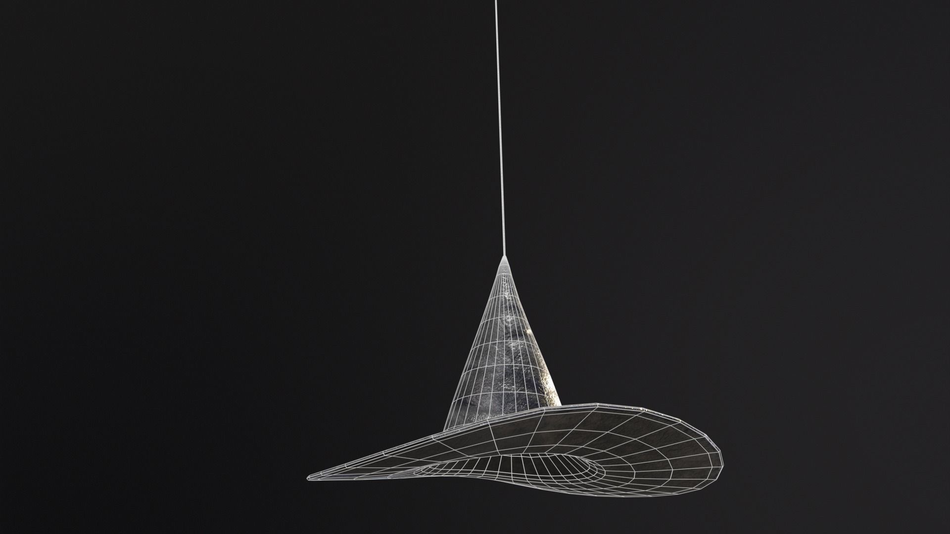 Halloween Witch Hat Decoration Low-poly 3D model_19