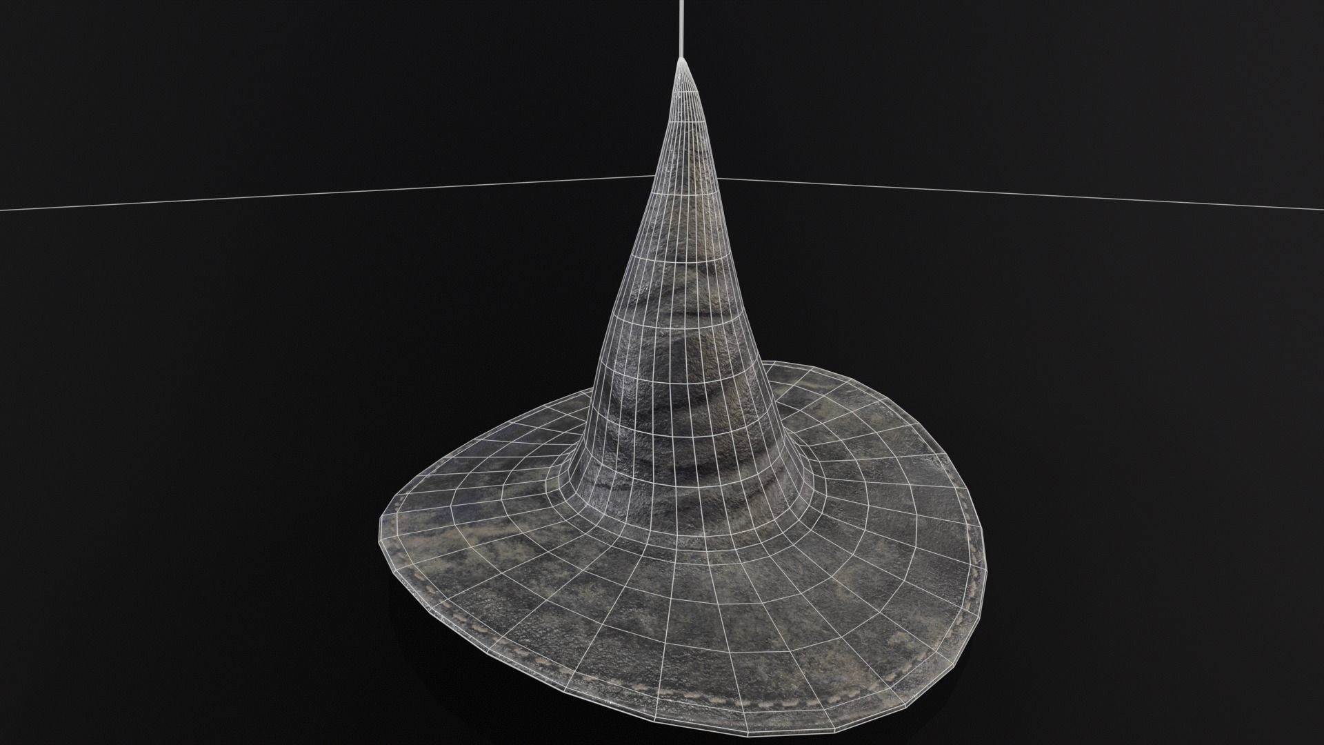 Halloween Witch Hat Decoration Low-poly 3D model_5