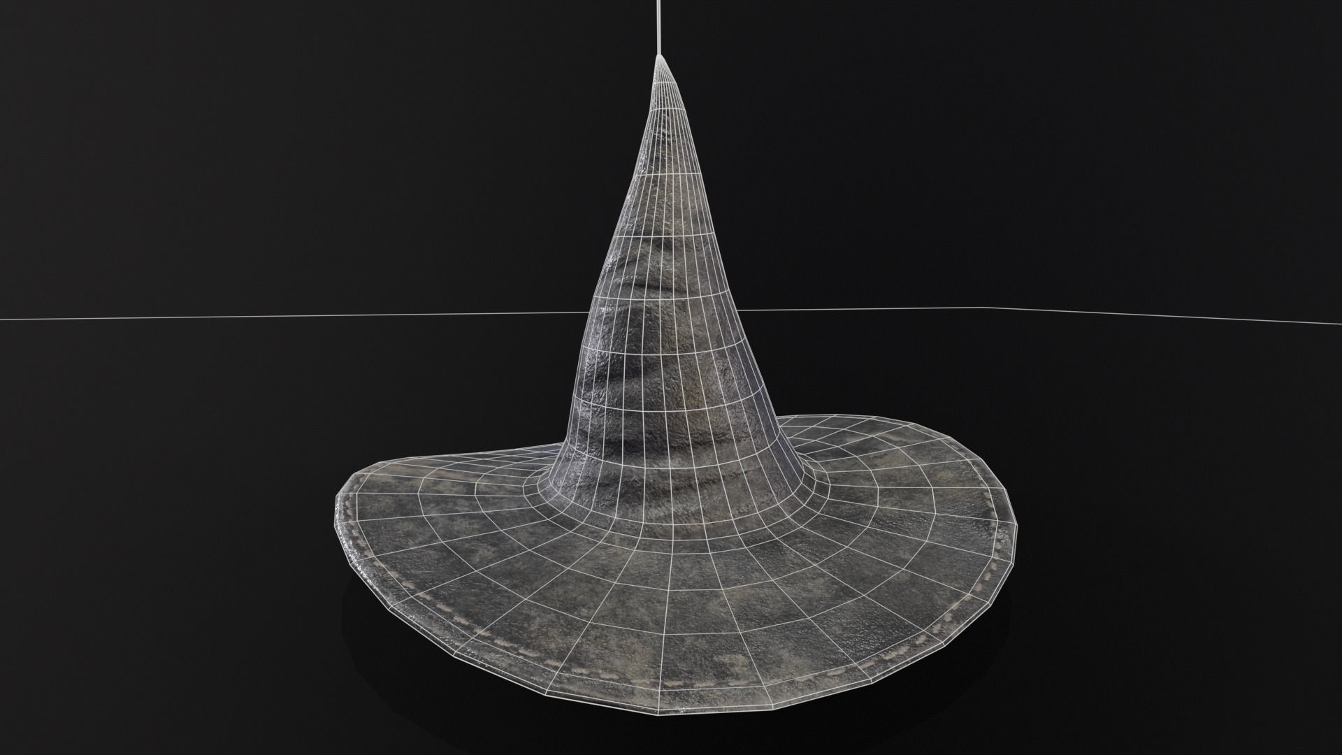 Halloween Witch Hat Decoration Low-poly 3D model_7